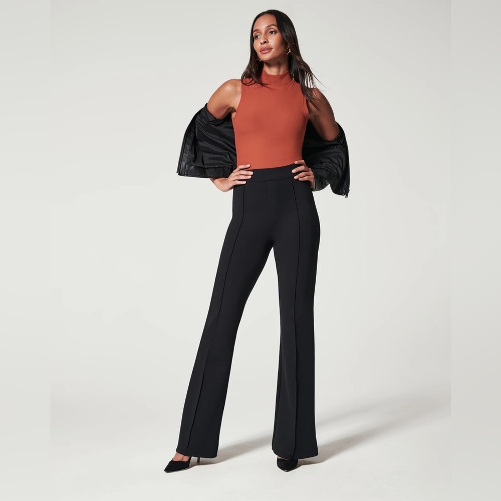 SPANX Perfect Pants High Rise Hi-Rise Flare Black Medium NWT $148